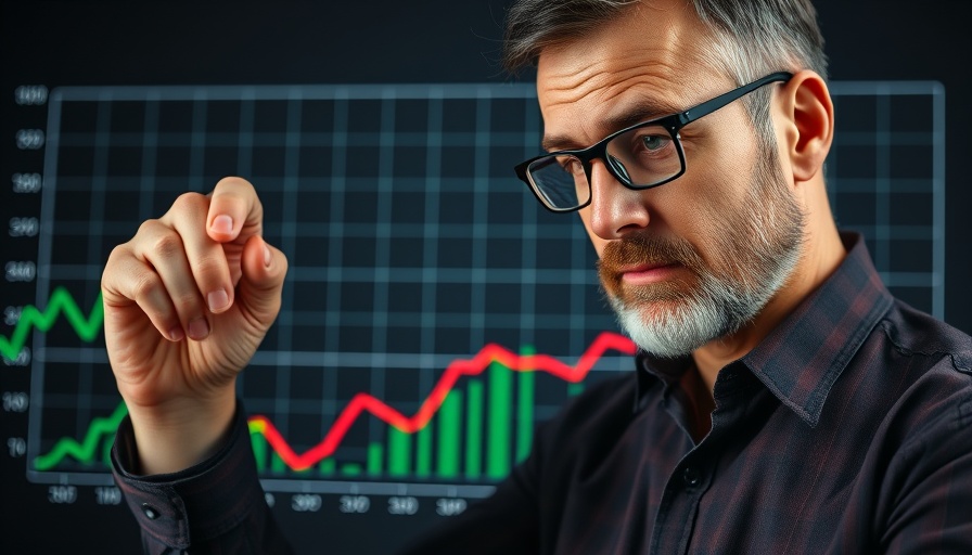 Passive Property Investment Mistakes graph with trend lines and concerned man.