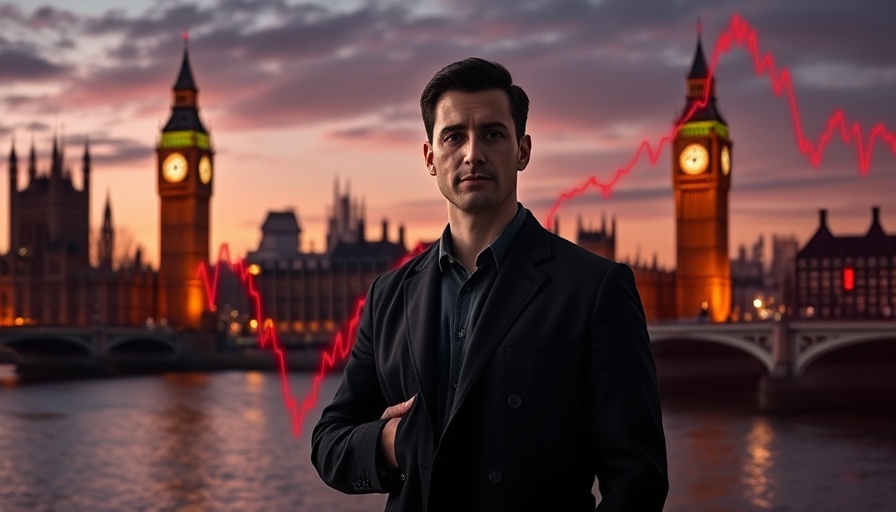 Economic impact visual with person and London skyline.