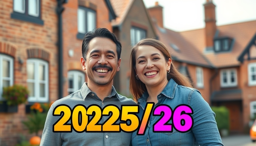 Affordable commuter towns outside London featured with smiling couple and houses.