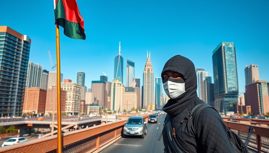 Protester with flag on bridge in city, Jewish New Yorkers alarmed by Mamdani victory.