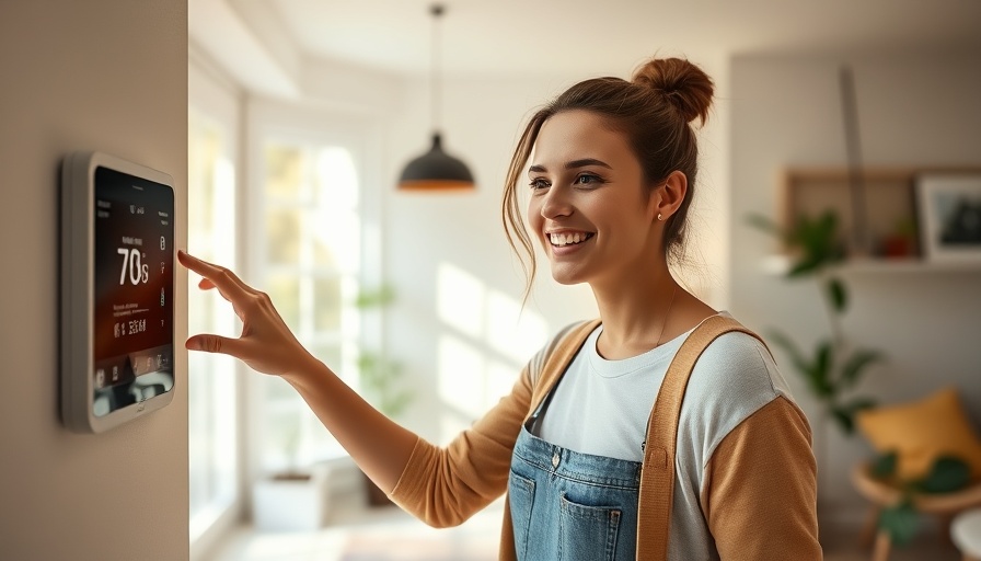 Woman adjusting thermostat in home, relating to energy price cap.