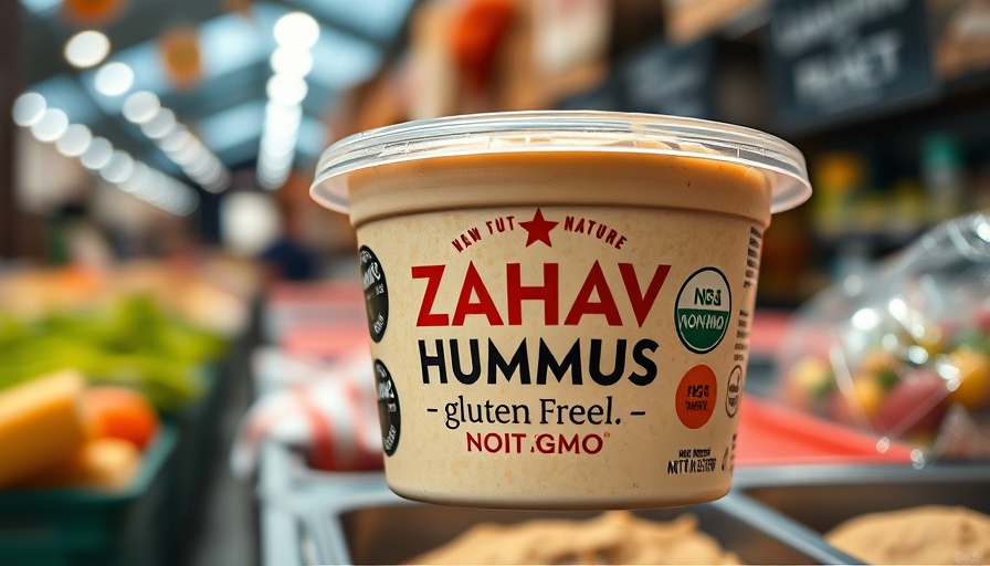 Zahav Hummus packaging with modern branding, Emerging Food Trends 2025.