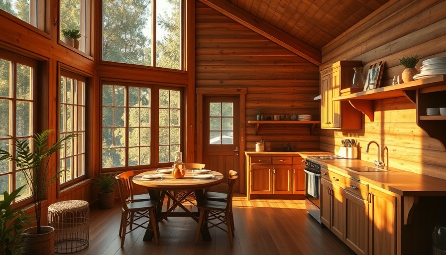 Cozy modern cottage interior with wooden accents showcasing sustainable cottage design.