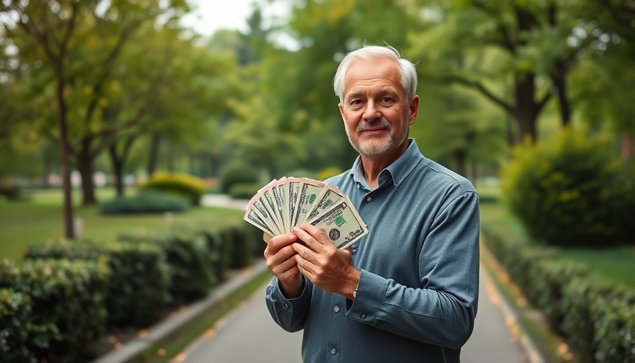 Win with Money Strategies: Man holding cash confidently on a pathway.