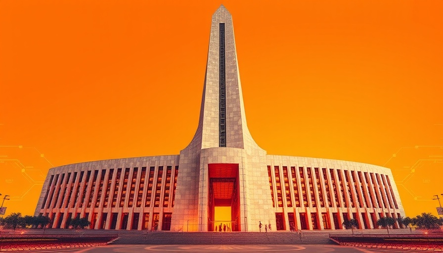 Digital art of India’s AI independence with iconic monument.