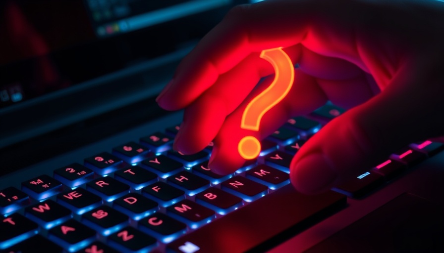 Hand over keyboard with glowing question mark, symbolizing customer support automation.