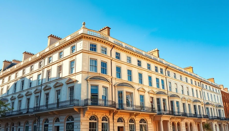 Georgian-style townhouses in Edinburgh, Scotland reflecting average house price context.