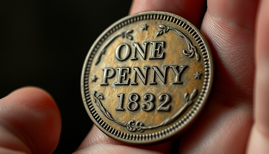 Close-up of vintage coin for eBay auctions for collectibles.