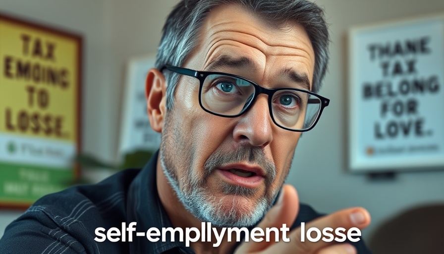 Self-employment tax deductions guide by man with glasses.