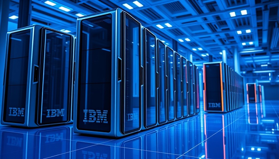 Futuristic IBM Power11 processor servers standing in blue environment.