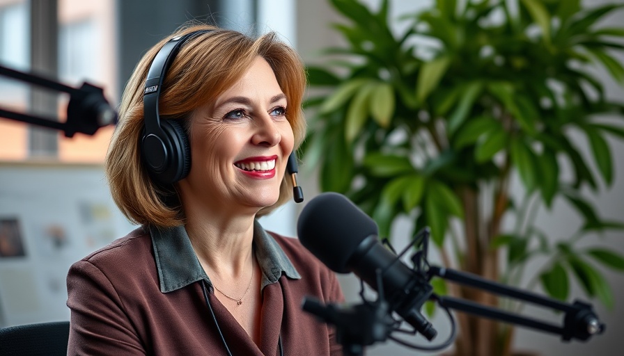 Smiling woman in a podcast studio, smelly homes don’t sell discussion.