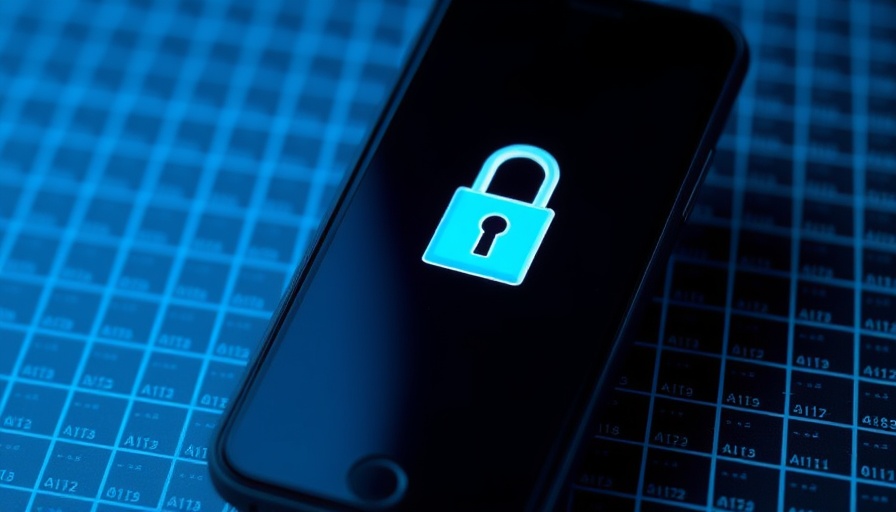 Secure smartphone with lock icon symbolizing data privacy with encryption.