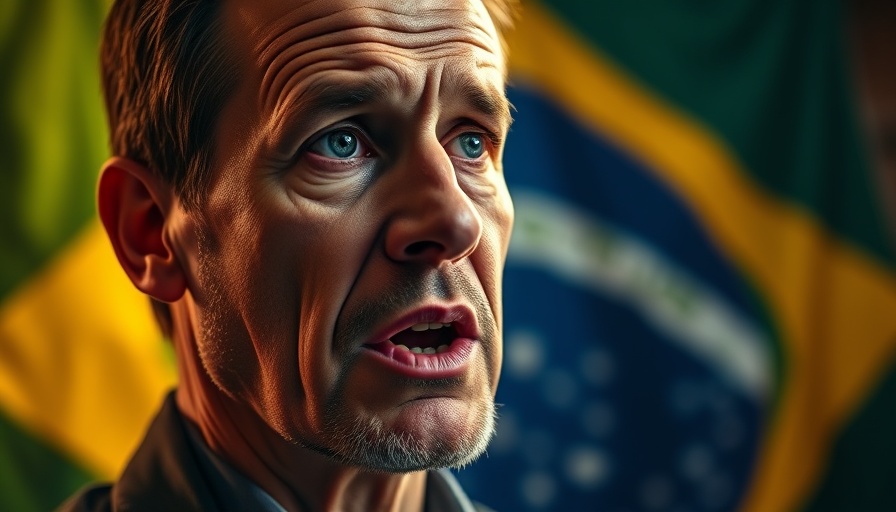 Trump’s 50% Tariff Threat on Brazil highlighted against Brazilian flag