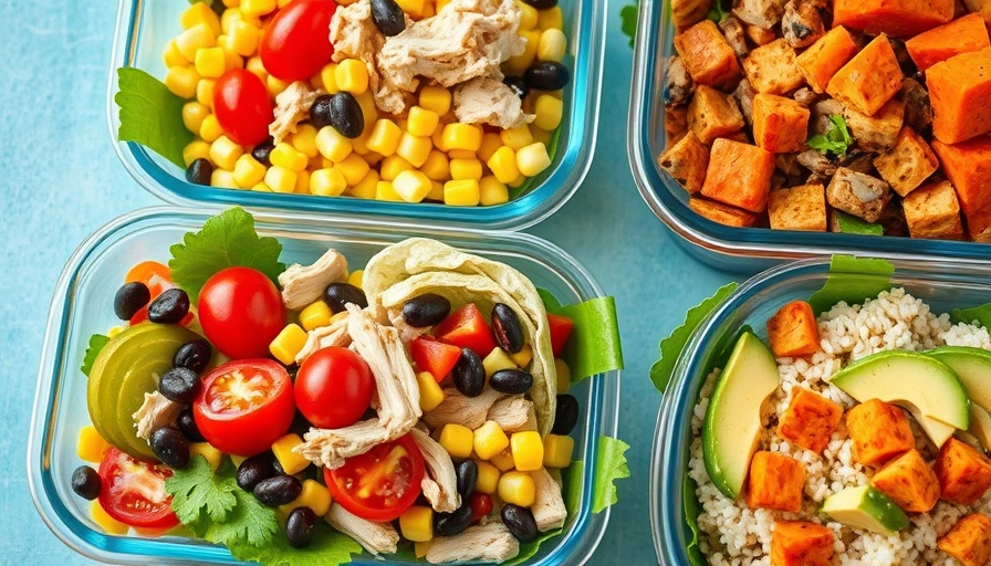Vibrant cold lunch ideas, colorful salads and wraps, fresh ingredients.