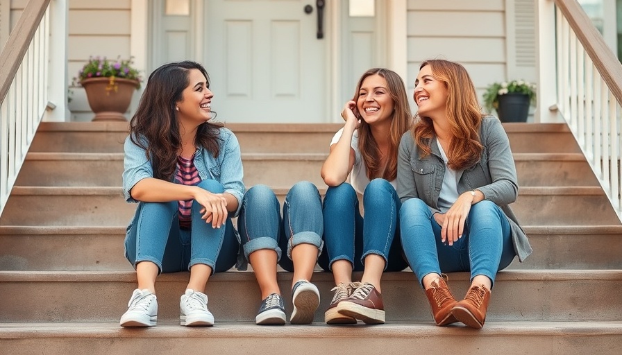 Women smiling on steps symbolizes AI leadership development platform.