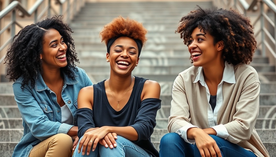 Two women smiling on steps, AI leadership development platform
