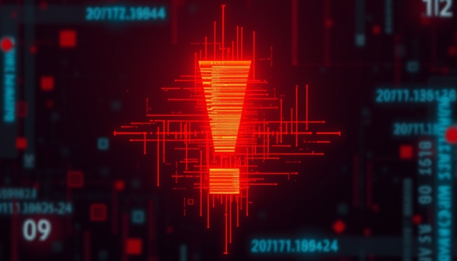 Abstract illustration of cybersecurity alert with glitch effects