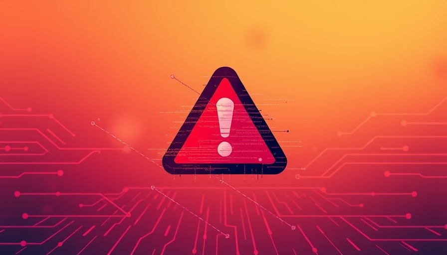 Artistic warning symbol with glitch effect highlighting cybersecurity threat for small businesses.