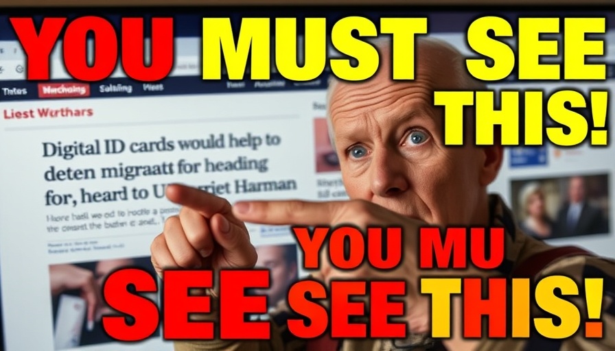 Person highlighting UK digital ID system article in vibrant layout