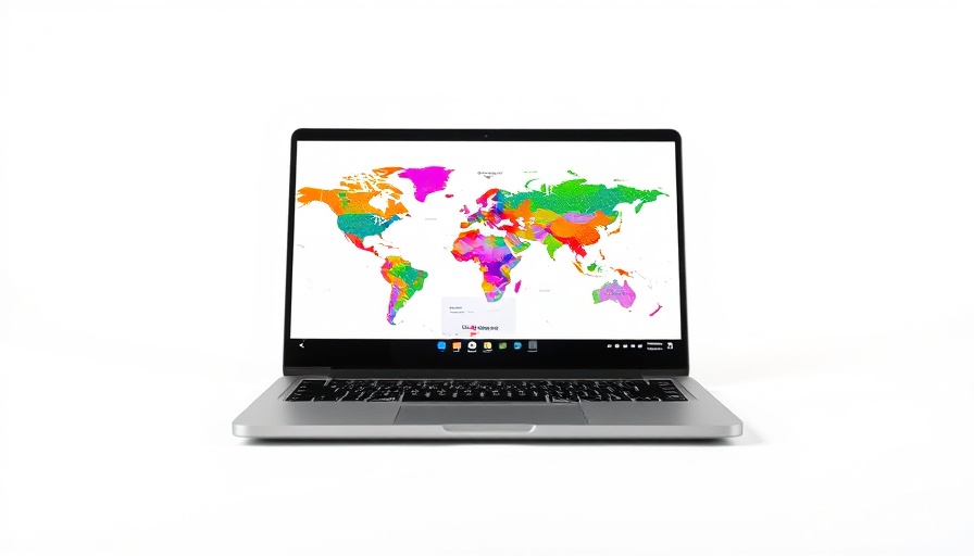$75 Chromebooks with open screen displaying abstract map.