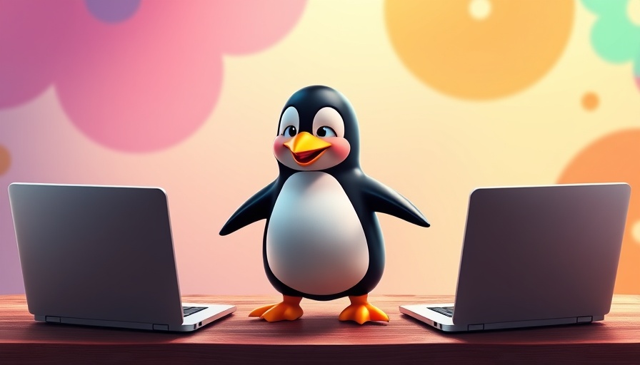 Penguin navigating laptops, illustrating How Ubuntu Changed My PC Use.