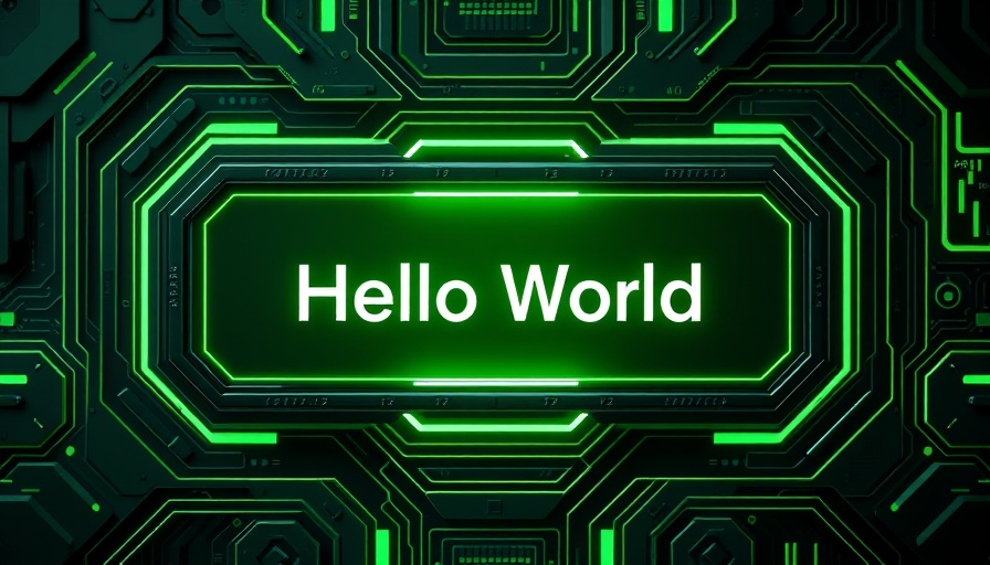 Graphic of Microsoft Terminal Text Editor interface with Hello World script for Mac users.