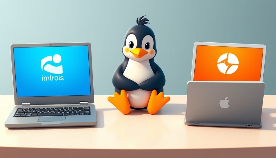 How Ubuntu Changed My PC Usage: Animated penguin between two laptops.