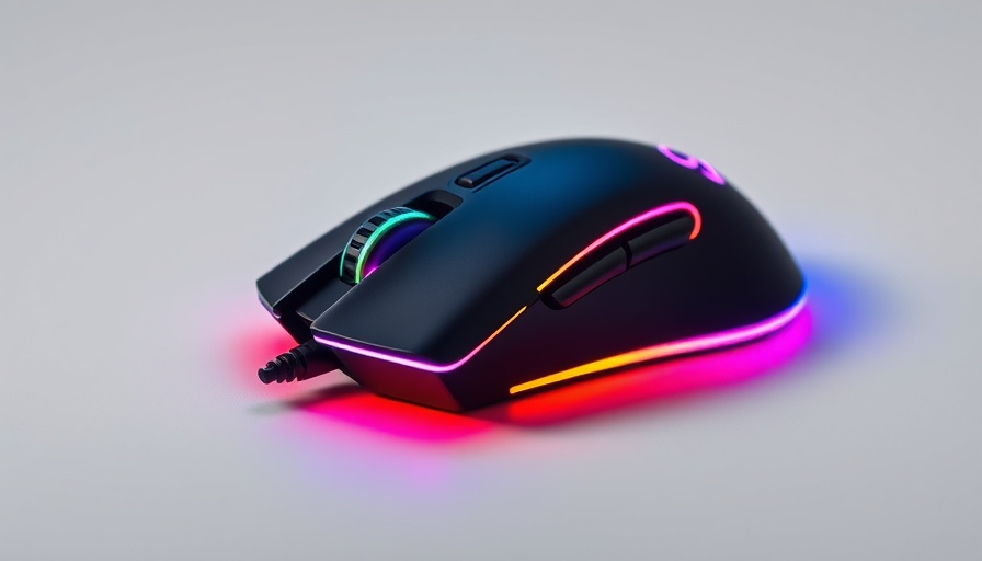 Sleek black gaming mouse, vibrant RGB lighting - Prime Day tech deals.