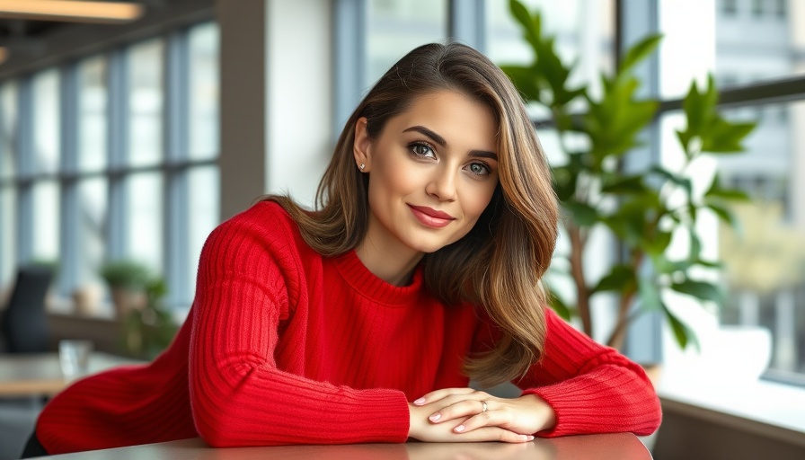Confident woman in a red sweater indoors, AI Data Centers Investment