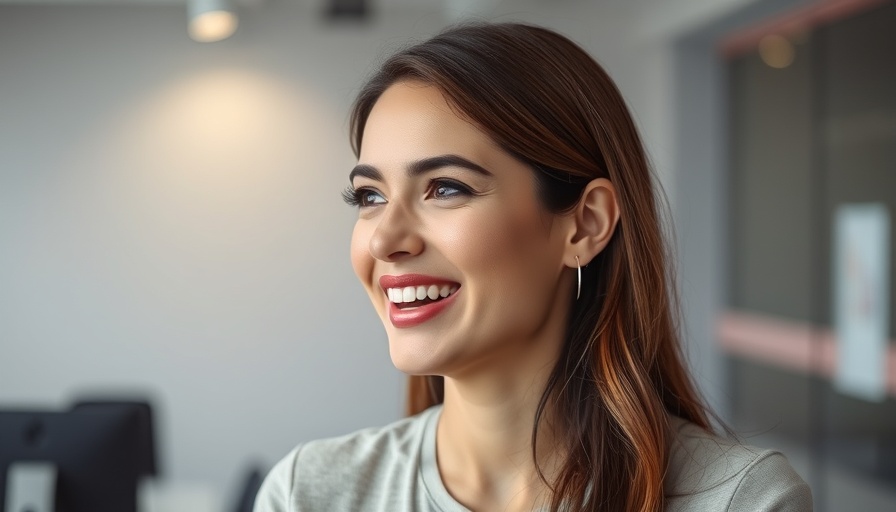 Engaging woman speaking in office, related to biggest time wasters in businesses.