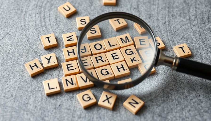 Magnifying glass focusing on wooden letter tiles, Panorama Estate Agency Investigation.