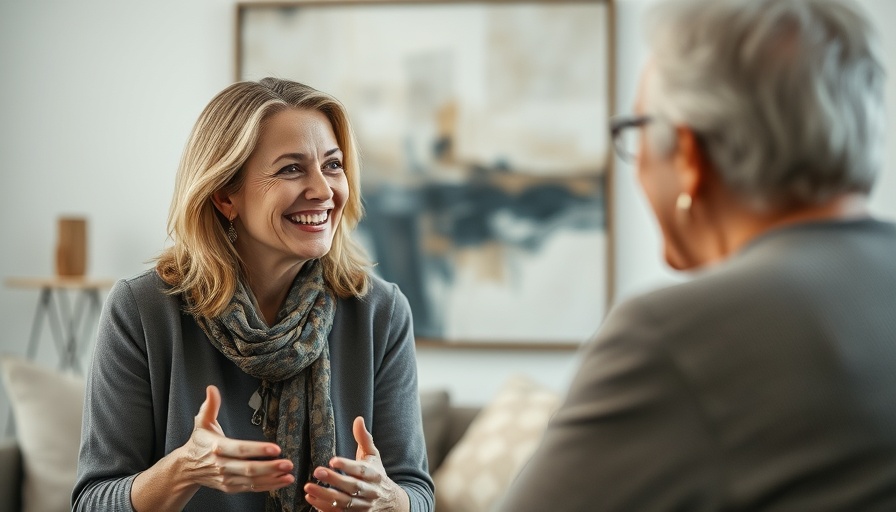Woman sharing house viewing questions to ask in cozy setting.