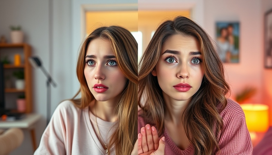 TikTok user losing audience with vivid pink filter in home setting.
