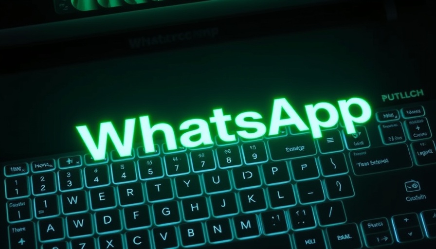 Futuristic display of WhatsApp potential ban visually represented with logo over a keyboard.