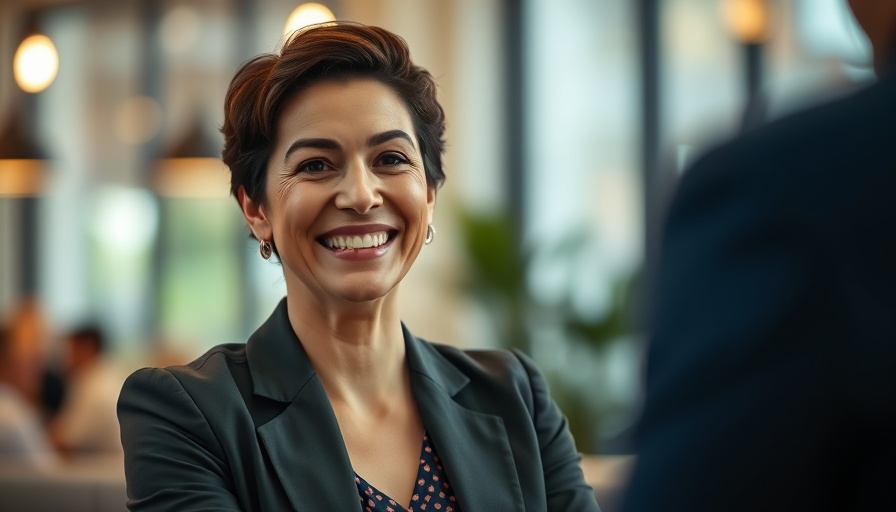 Confident woman discussing when to start investing, soft lighting.