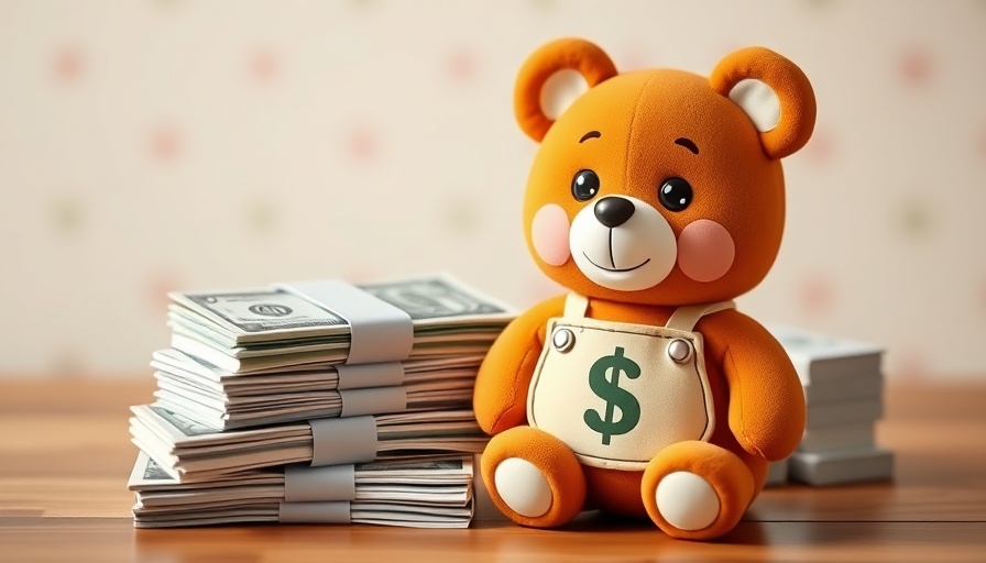 Mama's Minis Savings Challenges design with cash and cartoon bear.