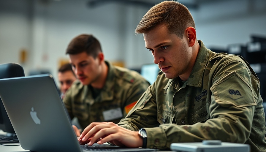 Military personnel using AI solutions for military logistics.