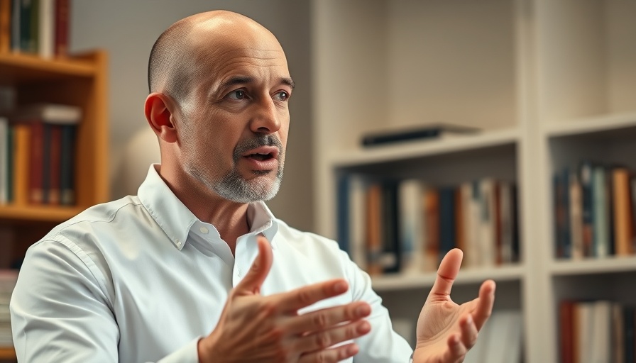 Man discussing how to pay less company tax, indoor setting.