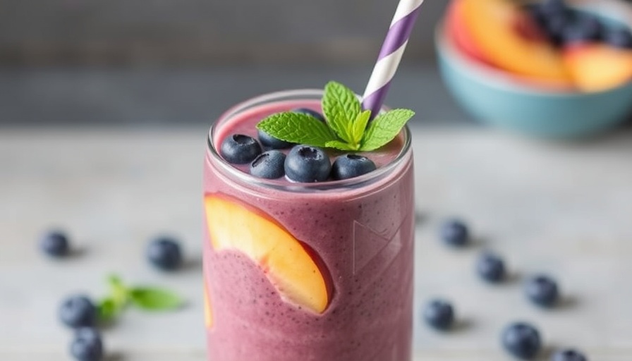 Blueberry-Peach Chia Seed Smoothie