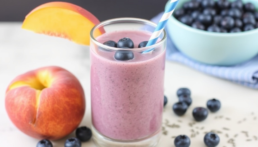 Blueberry-Peach Chia Seed Smoothie