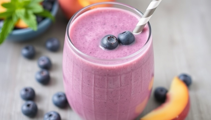 Blueberry-Peach Chia Seed Smoothie