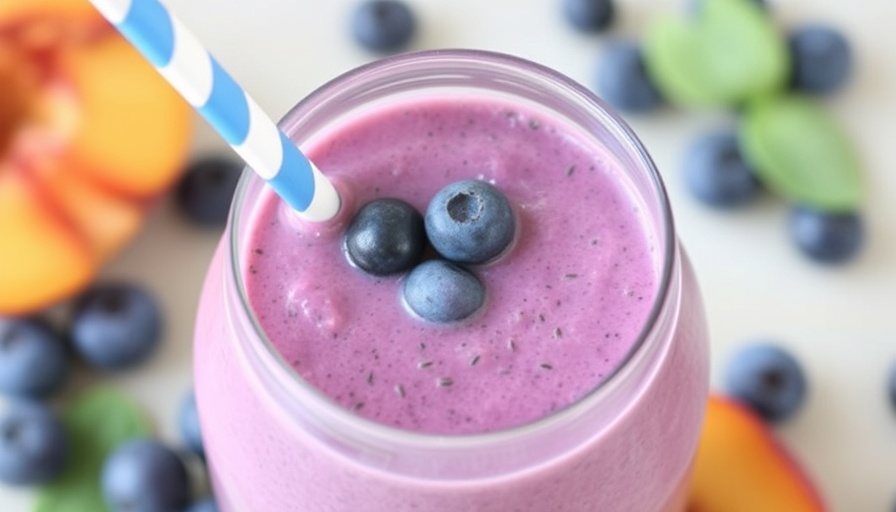 Blueberry-Peach Chia Seed Smoothie