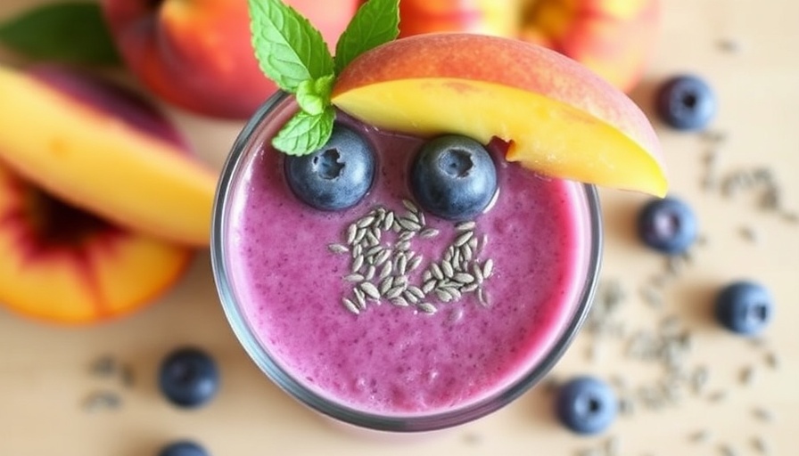 Blueberry-Peach Chia Seed Smoothie