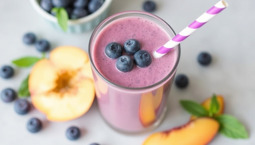 Blueberry-Peach Chia Seed Smoothie
