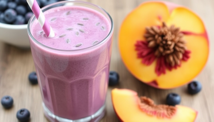 Blueberry-Peach Chia Seed Smoothie