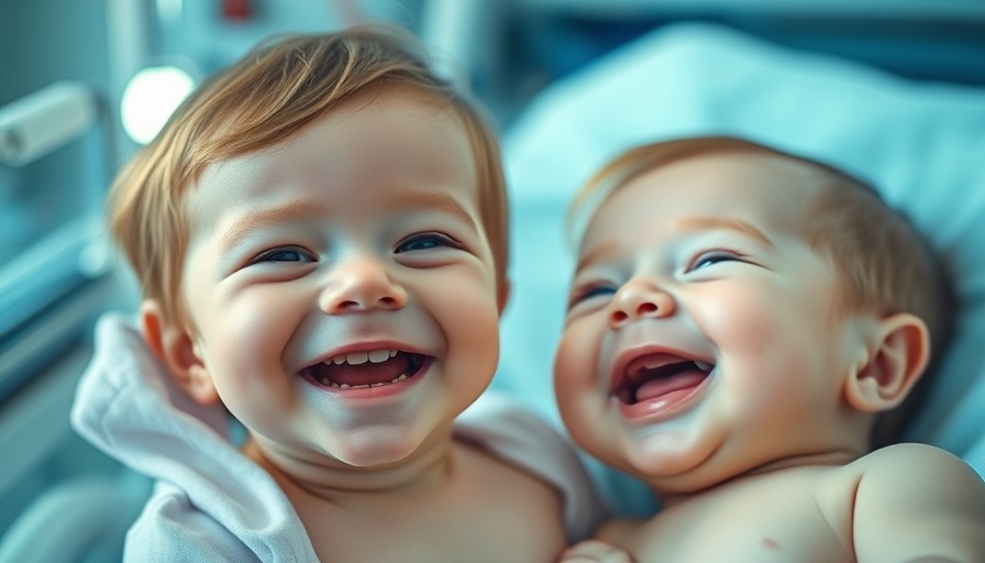 Baby born at 22 weeks thriving, smiling next to incubator photo.