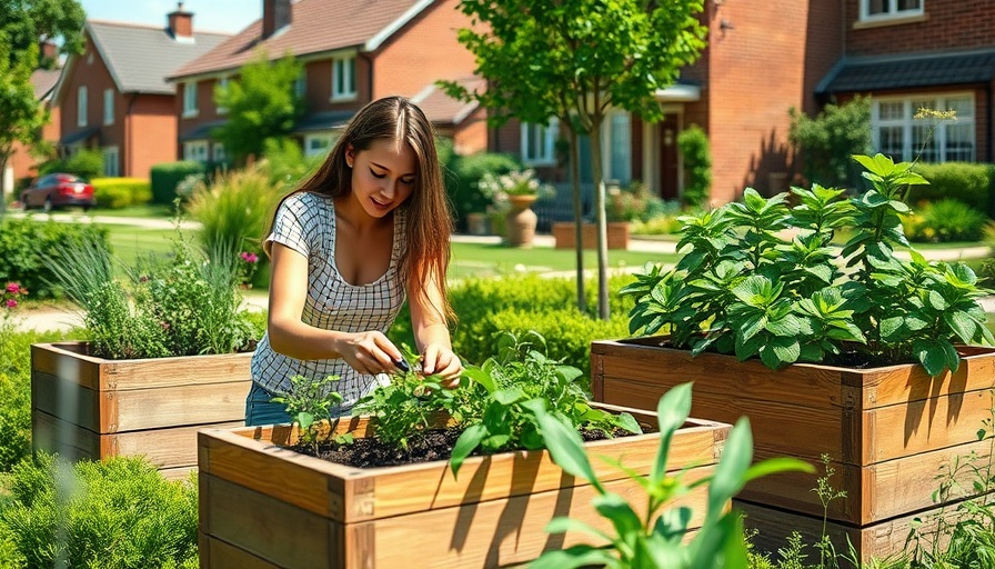 Young woman gardening in Lochmaben Community Garden.
