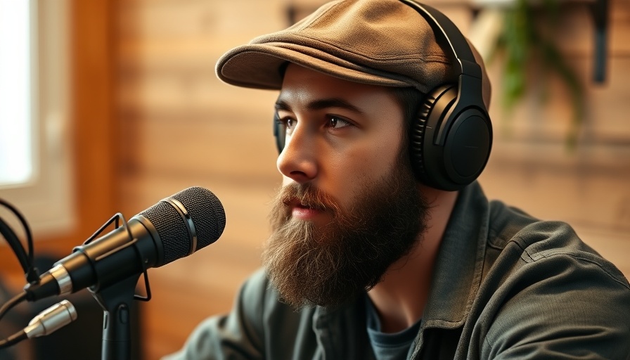 Young man in podcast studio discussing UFC fighter support from Dana White.