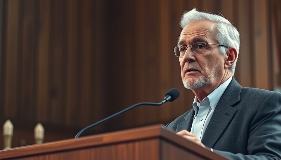 The Gospel Is Good News: distinguished man speaking at a church podium.