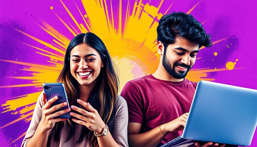 AI in education concept with students using tech devices.